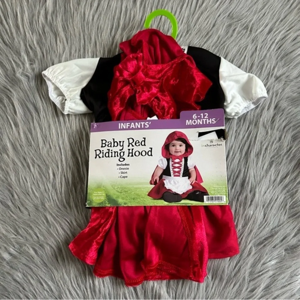 Baby Red Riding Hood Halloween Costume Size 6-12‎ Months Dress Up Pretend Play